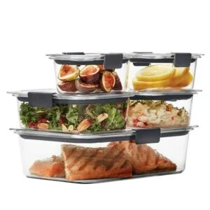 Rubbermaid Brilliance 10 Piece Tritan Stain-Proof Food Storage Variety Set