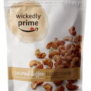 Wickedly Prime Roasted Cashews, Coconut Toffee, 8 Ounce