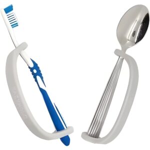 EazyHold Silver Silicone Universal Cuff, Weak Hand Grip Assistive Device for Large Hands or Limbs