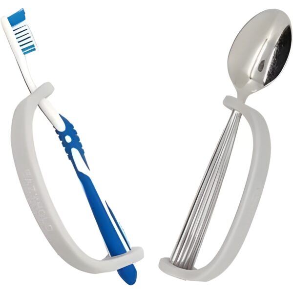 EazyHold Silver Silicone Universal Cuff, Weak Hand Grip Assistive Device for Large Hands or Limbs