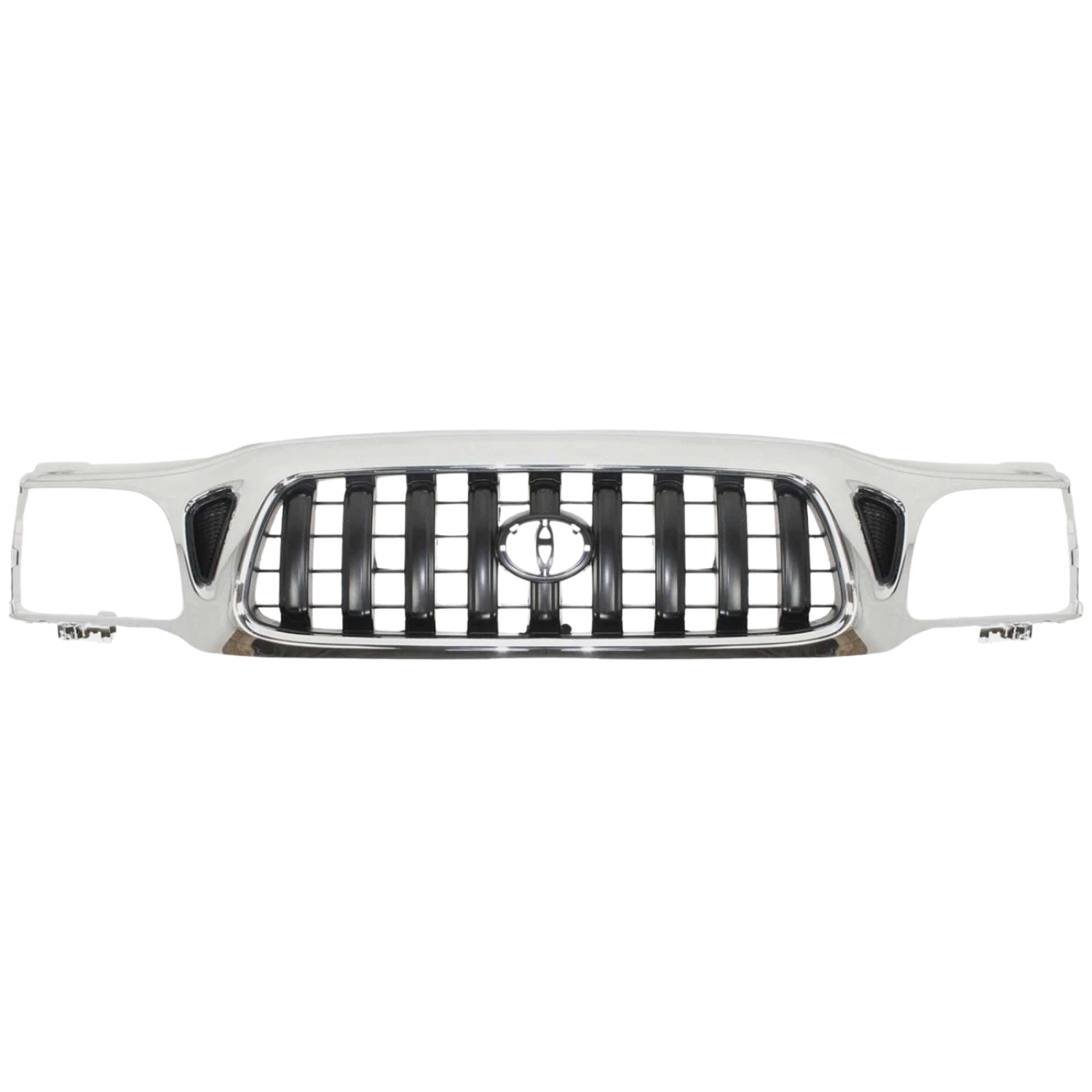 Front Chrome Steel Bumper + Grille Assembly Kit For 2001-2004 Toyota Tacoma 4WD - Image 2