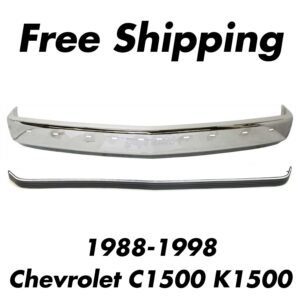 Front Bumper Chrome Steel Kit For 1988-1998 Chevrolet C1500 K1500
