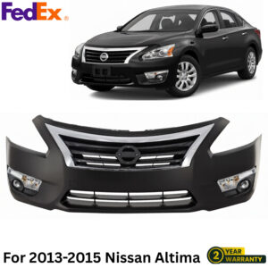 Front Bumper Cover Primed & Fog Lights Assembly Kit For 2013-2015 Nissan Altima