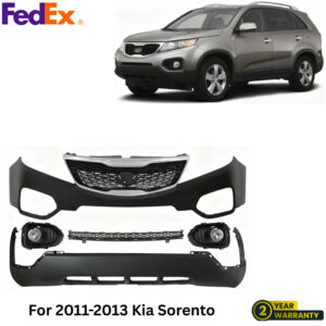 Front Bumper Cover Prime Plastic & Fog Lights Assembly For 2011-2013 Kia Sorento