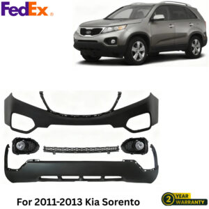 Front Bumper Cover Prime Plastic & Fog Lights Assembly For 2011-2013 Kia Sorento