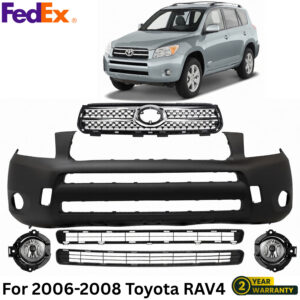 Front Bumper Cover Primed & Grille Assembly Kit For 2006-2008 Toyota RAV4