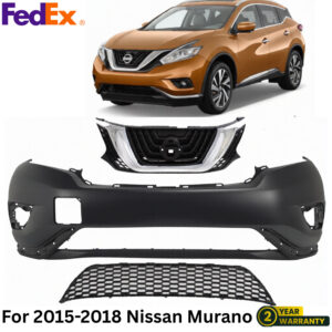 Front Bumper Cover Fascia & Grille Assembly Kit For 2015-2018 Nissan Murano