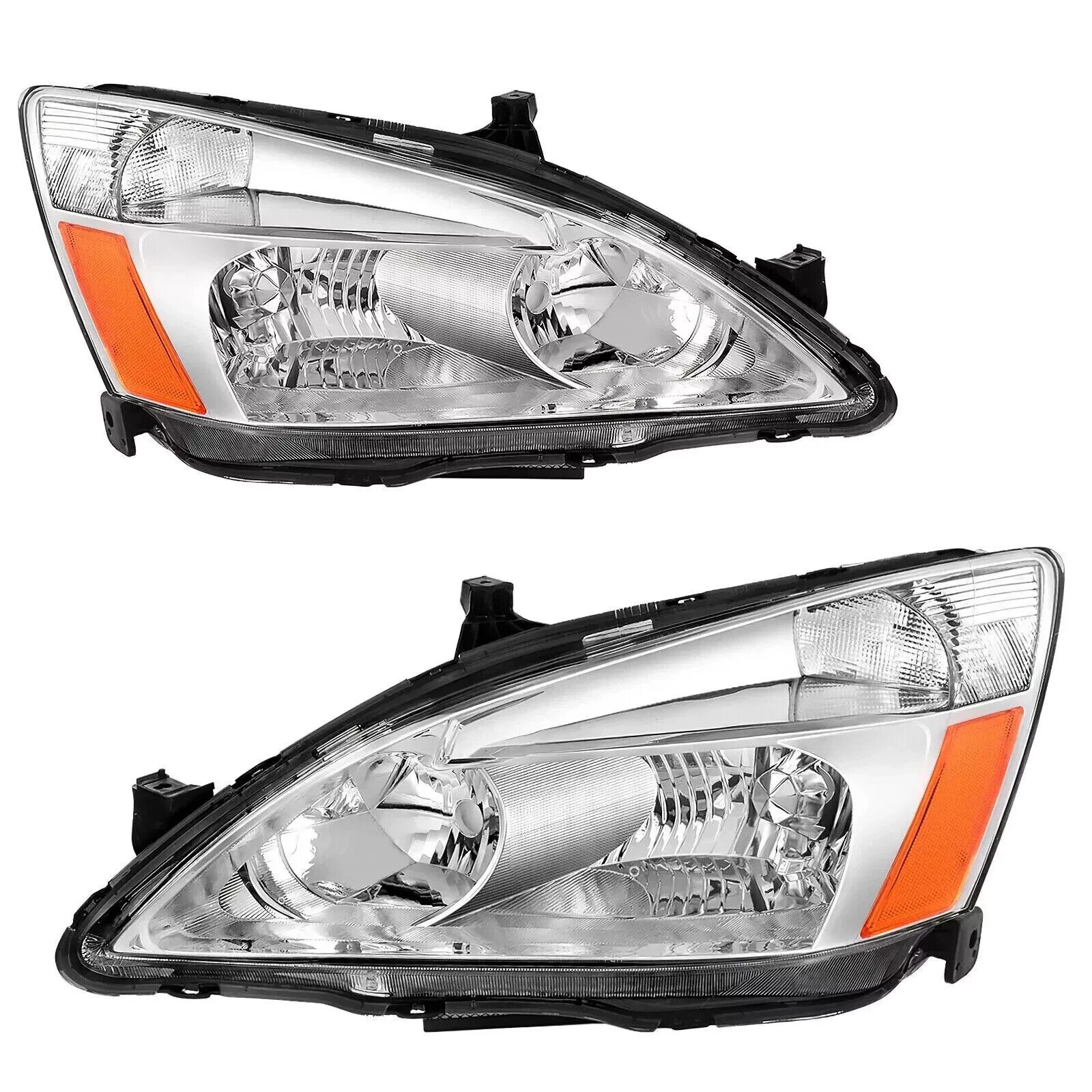 Front Bumper Cover Fascia & Headlight Assembly Kit For 2003-2005 Honda Accord - Image 2