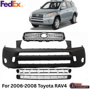 Front Bumper Cover Primed Plastic & Grille Assembly For 2006-2008 Toyota RAV4