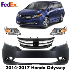 Front Bumper Cover Fascia & Grille Assembly For 2014-2017 Honda Odyssey
