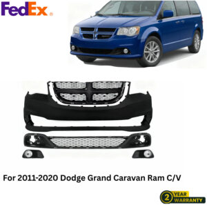 Front Bumper Cover & Grille Assembly For 2011-2020 Dodge Grand Caravan Ram C/V