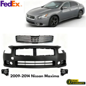 Front Bumper Cover Primed & Grille Assembly Kit For 2009-2014 Nissan Maxima