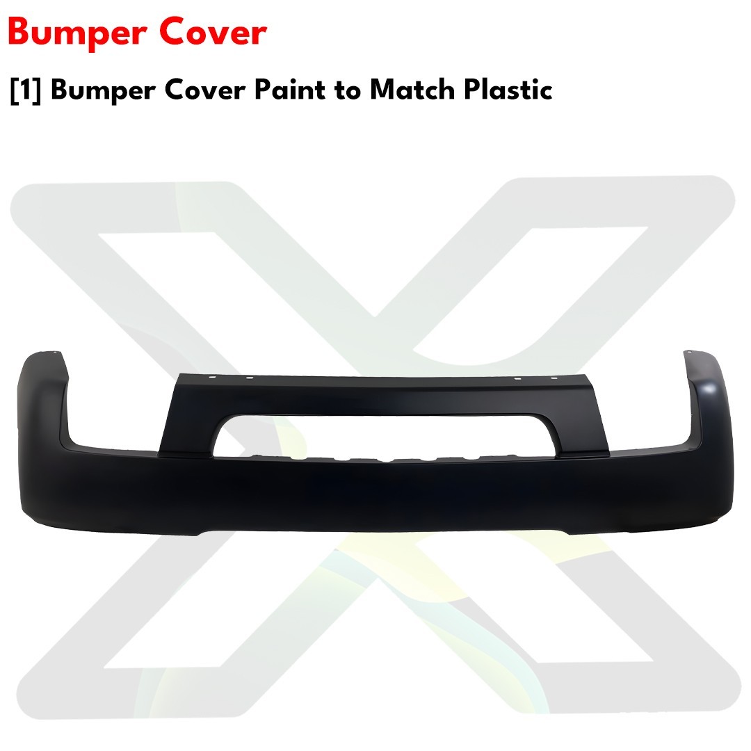 Front Bumper Cover Primed & Bumper Grille Kit For 2003-2007 Chevy Silverado 1500 - Image 2