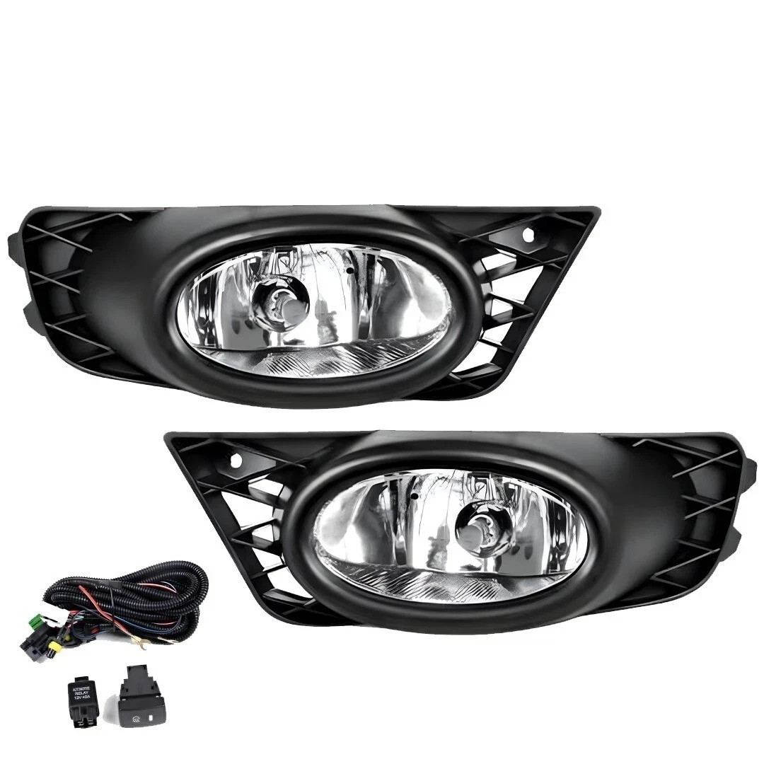 Front Bumper Paintable Plastic & Headlights Kit For 2009-2011 Honda Civic Sedan - Image 6