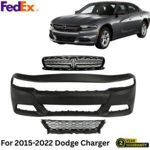 Front Bumper Cover Paintable & Grille Assembly Kit For 2015-2022 Dodge Charger