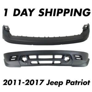 Front Upper and Lower Bumper Cover For 2011-2017 Jeep Patriot