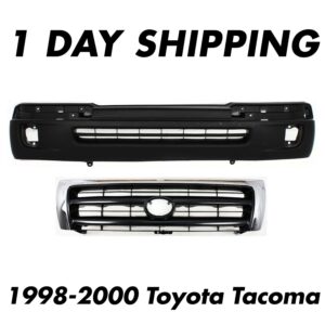 Front Bumper Cover + Grille Kit For 1998-2000 Toyota Tacoma