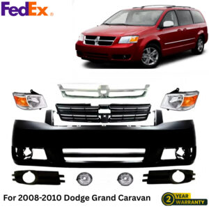 Front Bumper Cover Primed& Grille Assembly Kit For 2008-2010 Dodge Grand Caravan