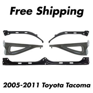New Front Bumper Outer + Center + Stay Brackets For 2005-2011 Toyota Tacoma