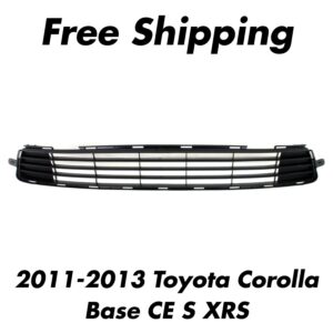 New Front Bumper Grille Plastic Textured Black For 2011-2013 Toyota Corolla