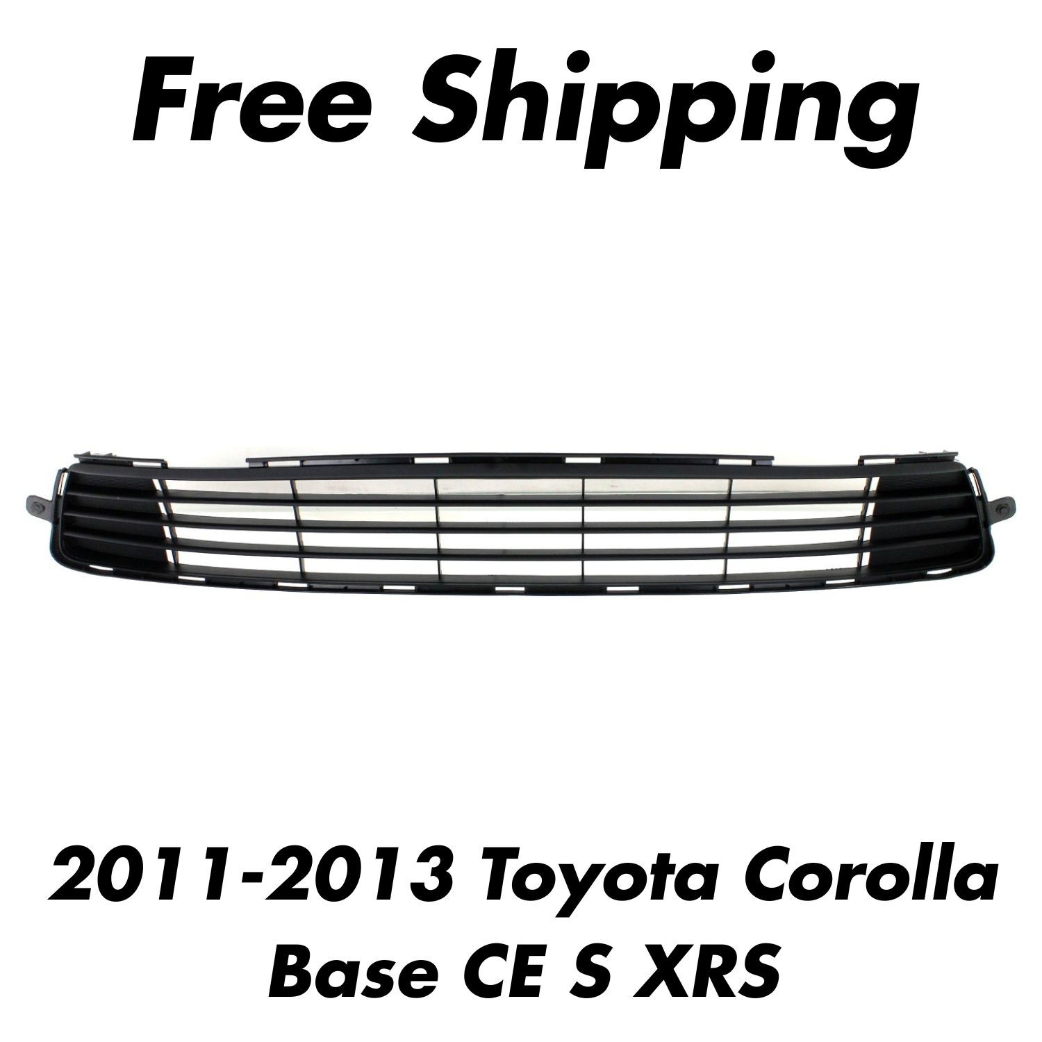 New Front Bumper Grille Plastic Textured Black For 2011-2013 Toyota Corolla