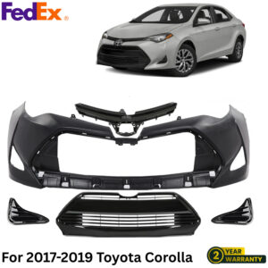 Front Bumper Cover Primed & Grille Assembly For 2017-2019 Toyota Corolla