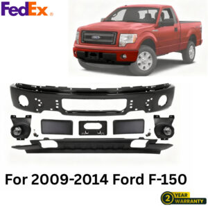 Front Bumper Paintable Steel & Fog Lights Assembly Kit For 2009-2014 Ford F-150
