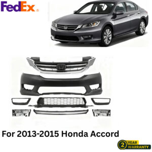 For 2013 2014 2015 Honda Accord Front Grille Set w/ Front Bumper Cover Chrome