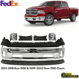 Front Bumper Chrome Kit For 2013-2018 Ram 1500 2019-2022 & Ram 1500 Classic