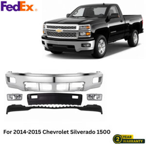 Front Bumper Chrome & Fog Lights Kit For 2014-2015 Chevrolet Silverado 1500