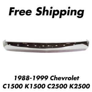 Front Bumper Chrome Steel For 1988-1999 Chevrolet C1500 K1500 C2500 K2500