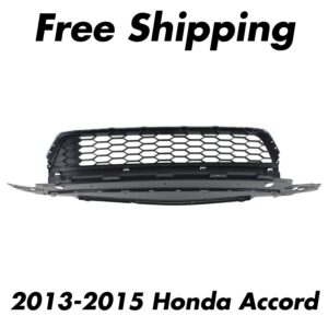 Front Bumper Lower Grille Plastic Textured Gray For 2013-2015 Honda Accord