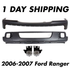 Front Bumper Cover with Valance and Fog Lights Kit For 2006-2007 Ford Ranger