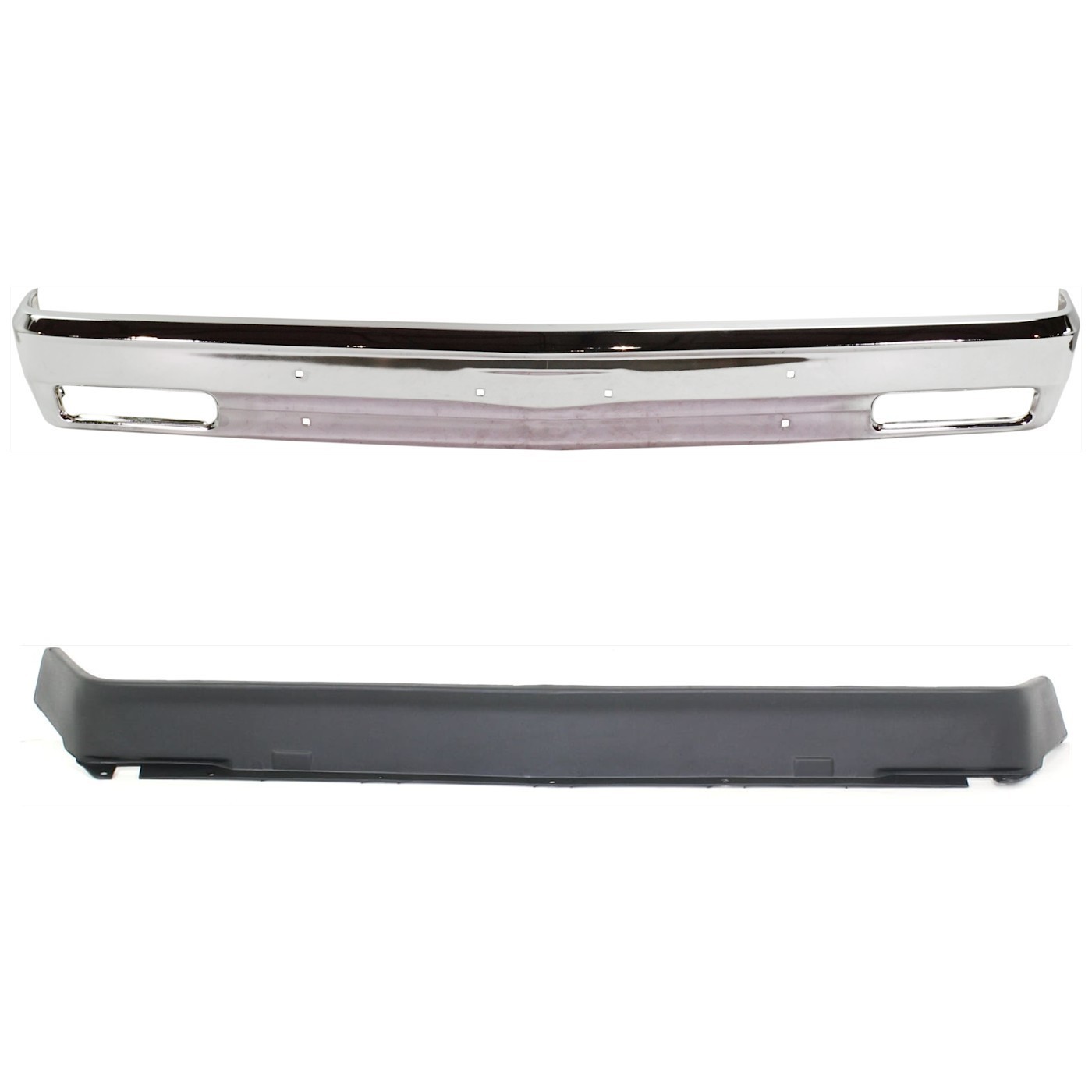 Front Bumper Chrome + Lower Valance Primed For 1982-1990 Chevrolet S10 GMC S15 - Image 2