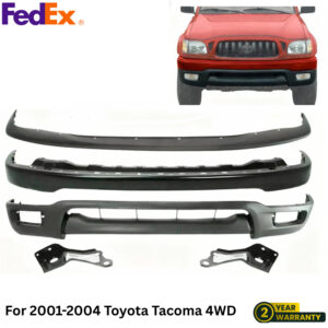 Front Bumper Primed Kit + Brackets For 2001-2004 Toyota Tacoma 4WD