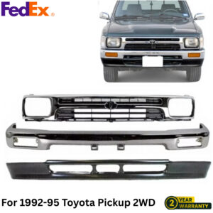 Front Bumper Chrome Steel & Grille & Lower Valance For 1992-95 Toyota Pickup 2WD