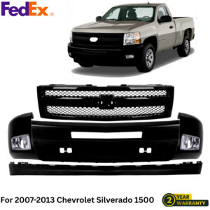 Front Bumper & Grille Assembly Primed Kit For 2007-2013 Chevrolet Silverado 1500