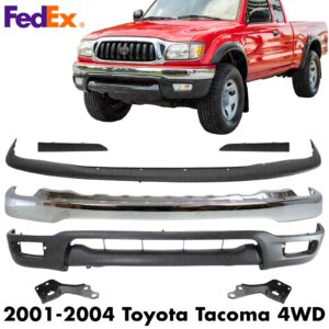 Front Bumper Chrome Steel Kit For 2001-2004 Toyota Tacoma 4WD RWD