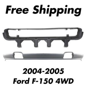 Front Lower Valance Primed and Bumper Grille Center For 2004-2005 Ford F-150 4WD