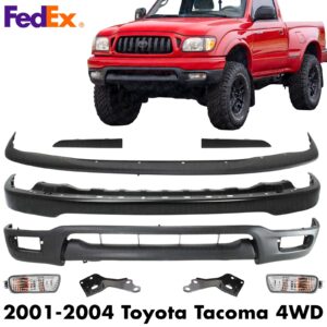 Front Bumper Primed Kit + Fillers+ Signal Lights For 2001-2004 Toyota Tacoma 4WD
