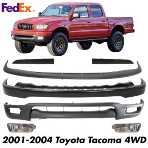 Front Bumper Primed Steel Kit + Signal Lights For 2001-2004 Toyota Tacoma 4WD