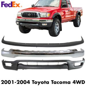 Front Bumper Chrome Steel Kit For 2001-2004 Toyota Tacoma 4WD RWD