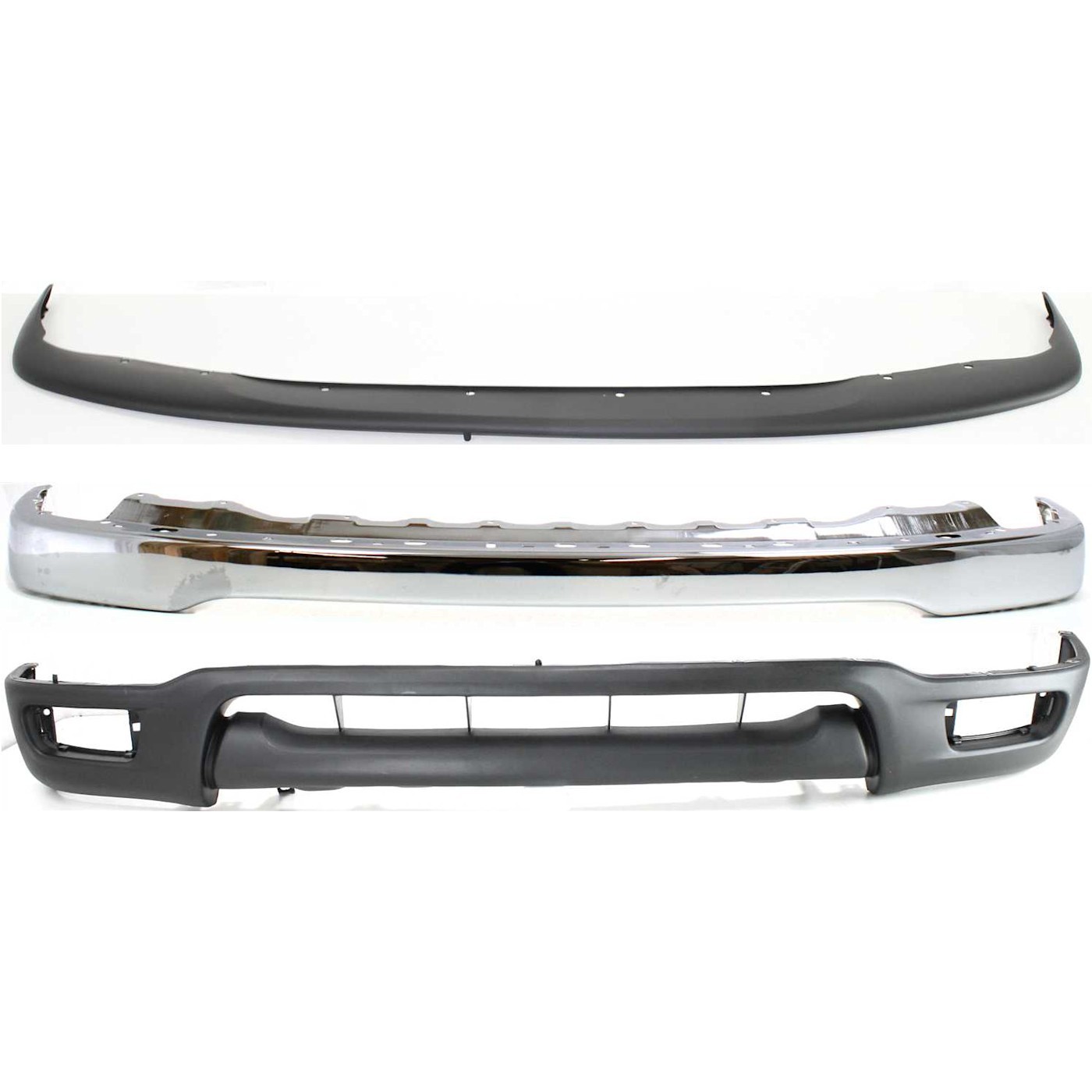 Front Bumper Chrome Steel Kit For 2001-2004 Toyota Tacoma 4WD RWD - Image 2