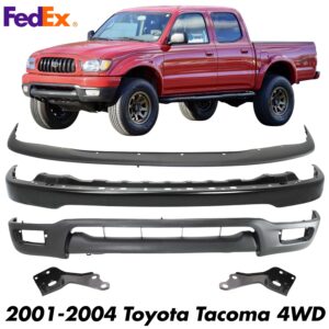 Front Bumper Primed Kit With Brackets For 2001-2004 Toyota Tacoma 4WD