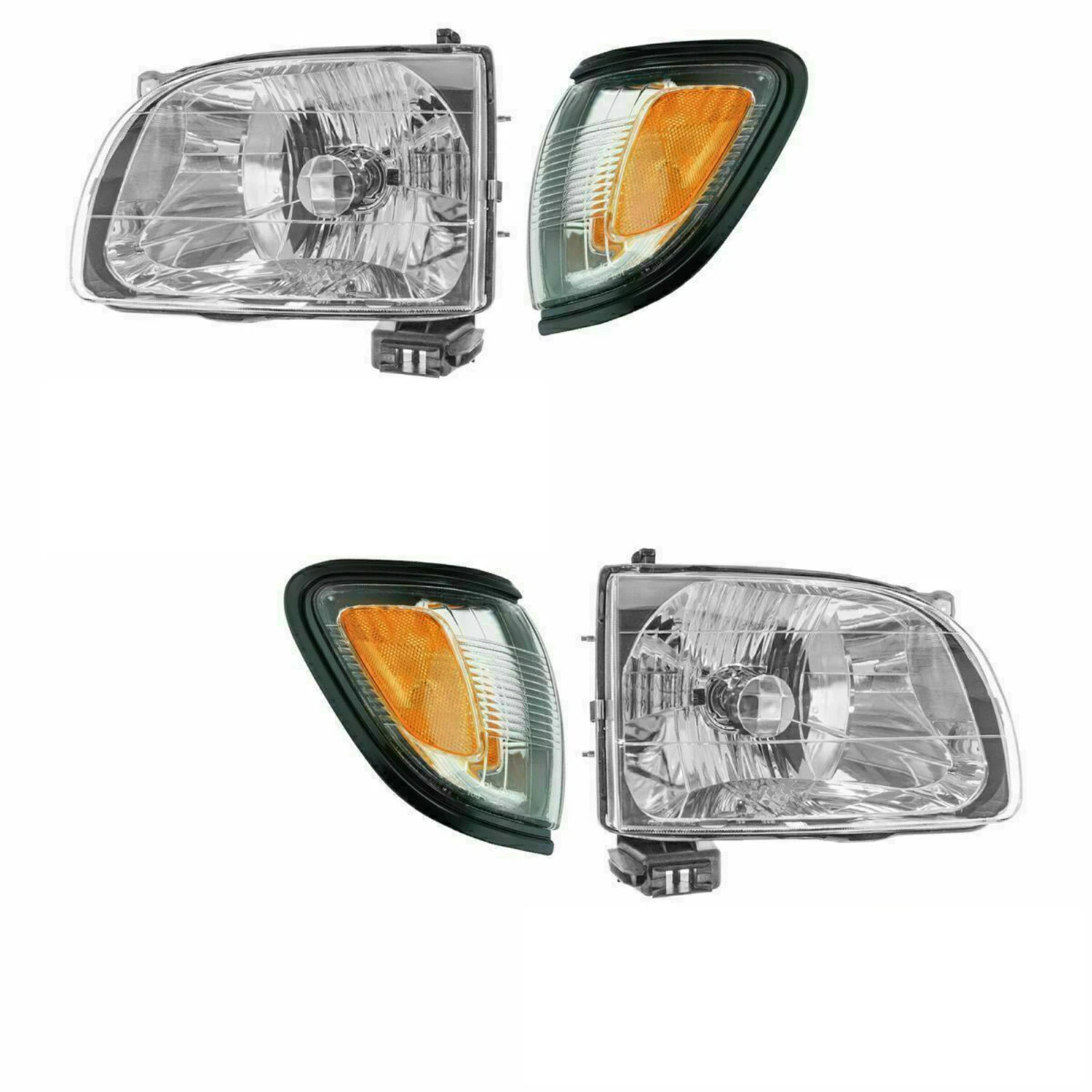 Front Bumper Primed Kit + Headlight Assembly Kit For 2001-2004 Toyota Tacoma 4WD - Image 7