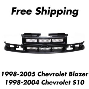 Front Grille Black Shell and Insert For 1998-2005 Chevrolet Blazer 1998-2004 S10
