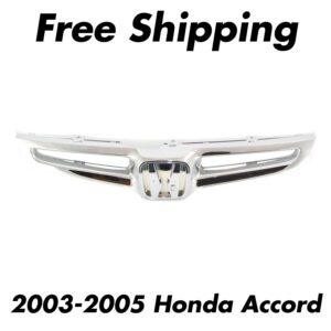 Front Grille Chrome Plastic For 2003-2005 Honda Accord Sedan