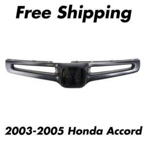 Front Grille Black Plastic For 2003-2005 Honda Accord Sedan